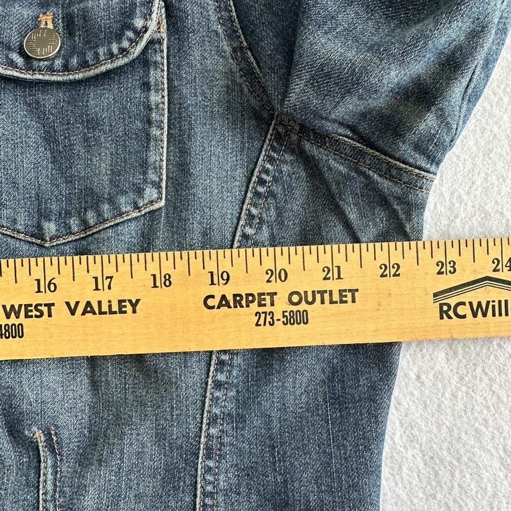 J Jill‎ Jacket Womens XL Trucker Blue Wash Soft Denim Western Boxy Stretch Relax - Picture 7 of 11